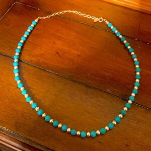 Turquoise n silver beaded necklace